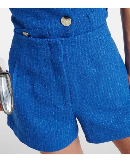 Veronica Beard Blue Jazmin Cotton-Blend Tweed Shorts