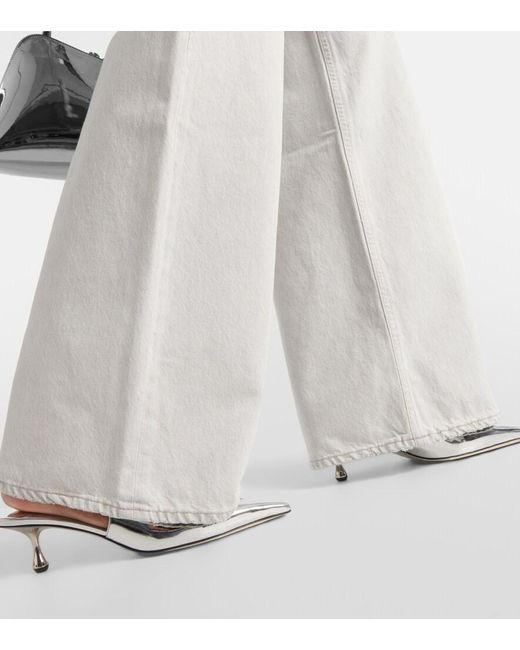Citizens of Humanity Gray Paloma Mid-Rise Wide-Leg Jeans
