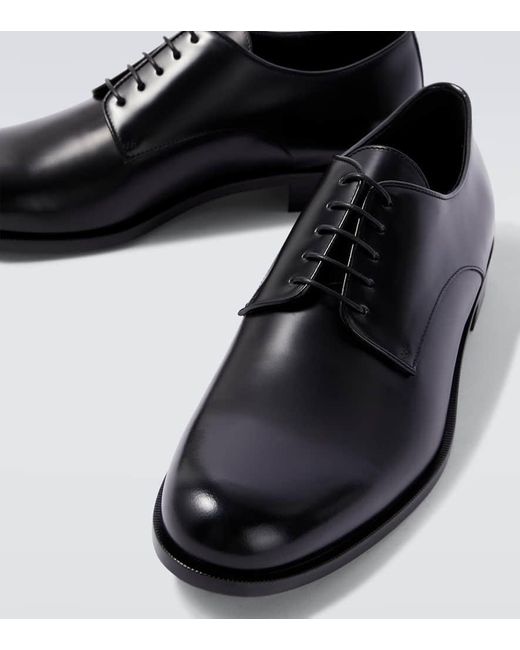 Zapatos Derby De Piel Giorgio Armani de hombre de color Black