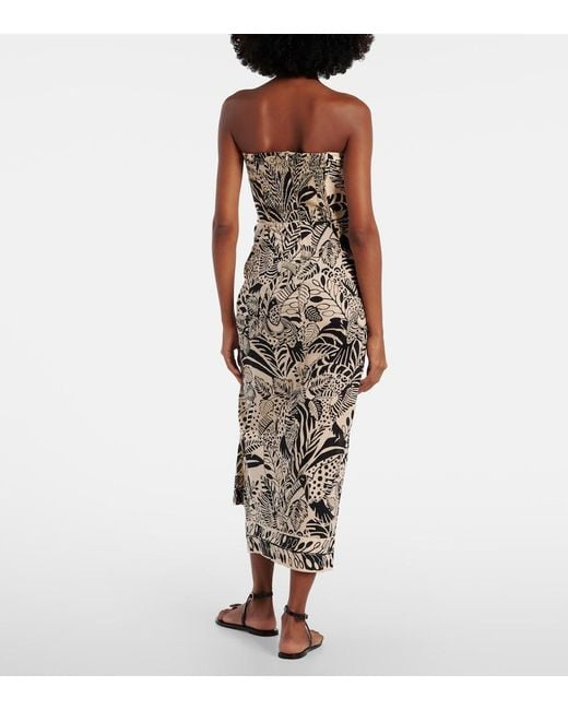 Poupette White Collina Printed Cotton Midi Dress