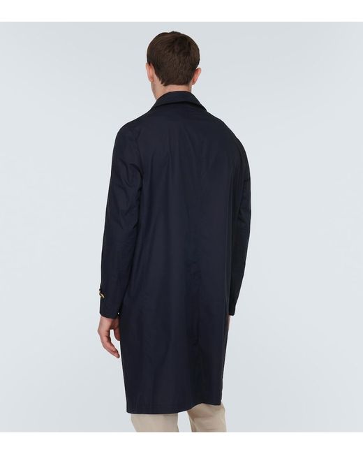 Brunello Cucinelli Blue Single-Breasted Car Coat for men