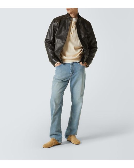 The Row Gray Edrice Leather Jacket for men