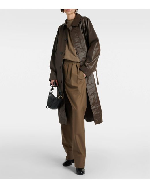 Lemaire Brown Coated Cotton Raincoat