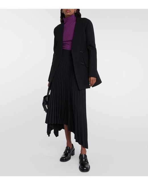 Plan C Purple Ribbed-Knit Wool Sweater