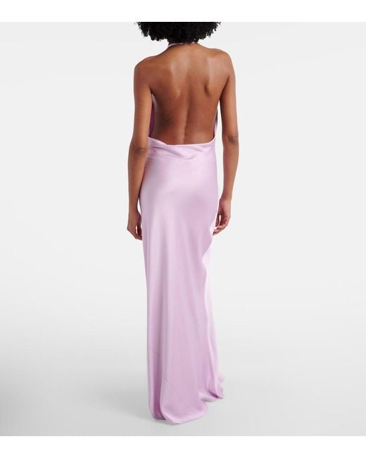 Stella McCartney Pink Envers Satin Slip Dress