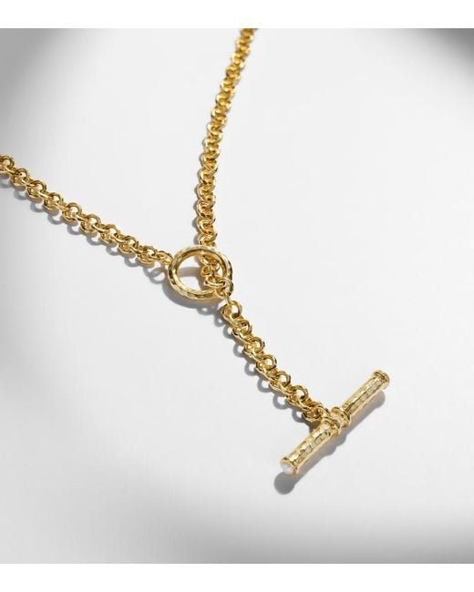 Octavia Elizabeth Metallic The Lower Coast 18Kt Chain Necklace With Diamonds And Pearls