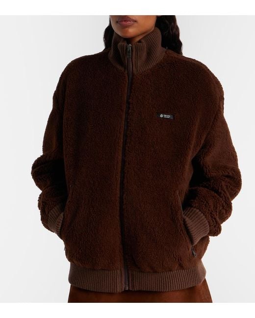 Prada Brown Wool-Blend Fleece Jacket