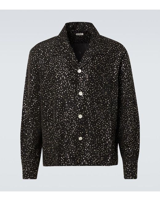 Bode Black Glitter Faille Shirt for men