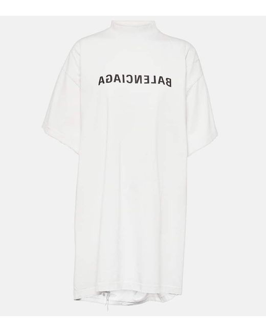 T-shirt in cotone con logo di Balenciaga in White
