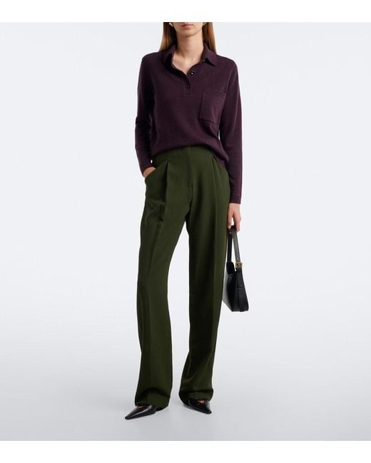 Veronica Beard Green Kenneth Wide-Leg Pants
