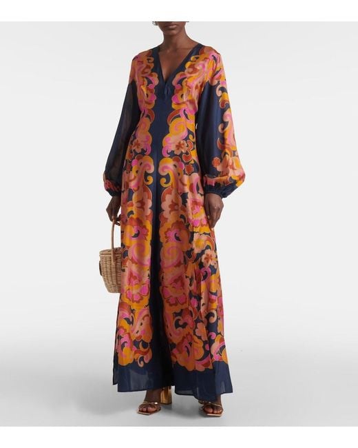 Zimmermann Red Acadian Printed Silk Maxi Dress