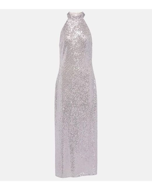 Robe Longue Zuri A Sequins Rixo en coloris White