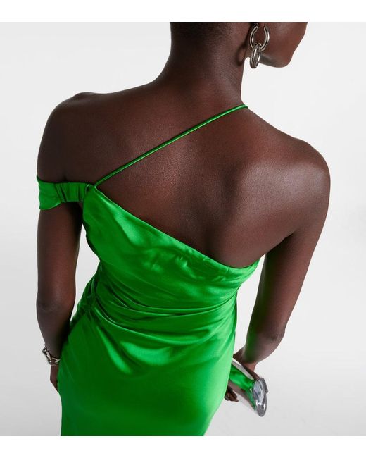 The Sei Green Asymmetric Silk Satin Gown