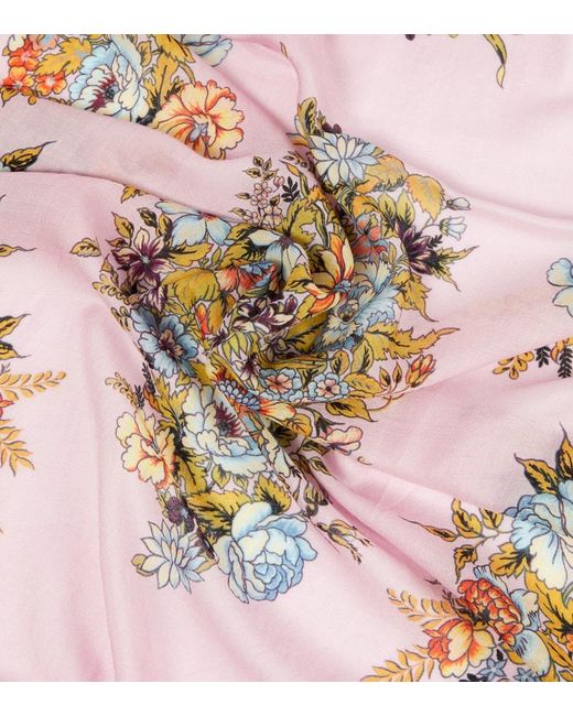 Panuelo de cachemir, seda y lana floral Etro de color Multicolor