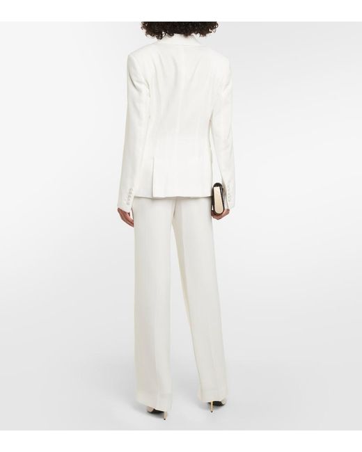 Tom Ford White Single-Breasted Silk Blazer