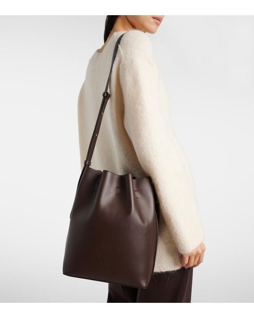 Aesther Ekme Black Marin Medium Leather Shoulder Bag