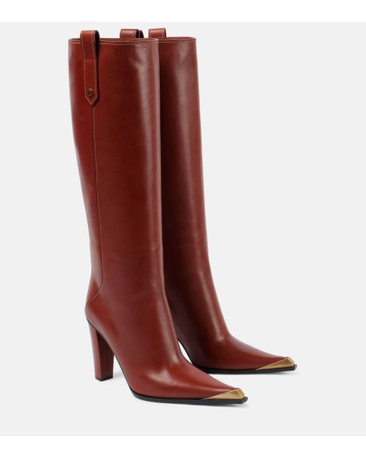 Bottes en cuir Etro en coloris Red