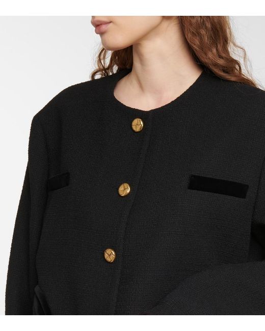 Blazé Milano Blue Gliss Cotton-Blend Boucle Jacket