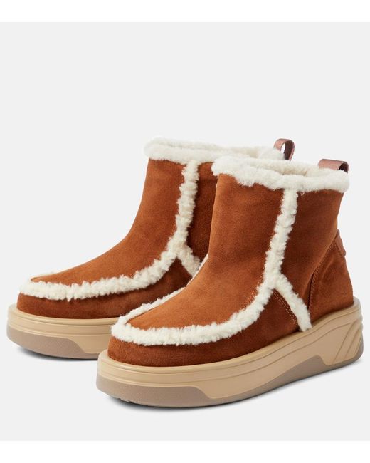 Bogner Brown Ankle Boots Astana mit Shearling