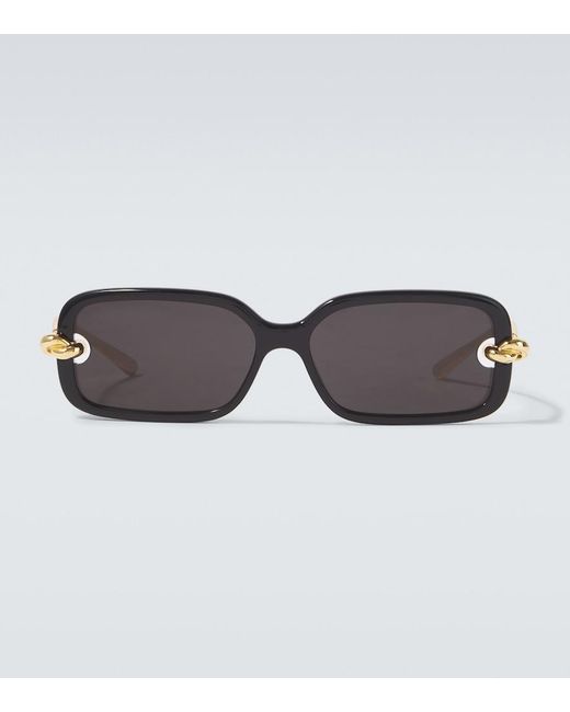Bottega Veneta Brown Knot Rectangular Sunglasses for men