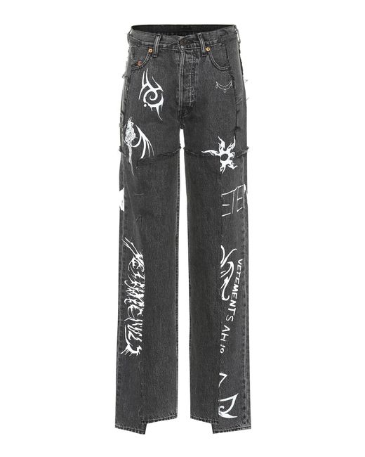 Vetements X Levi's® – High-rise Wide-leg Jeans in Black | Lyst