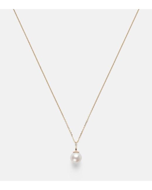 STONE AND STRAND White Essential 18Kt Necklace With Pearl