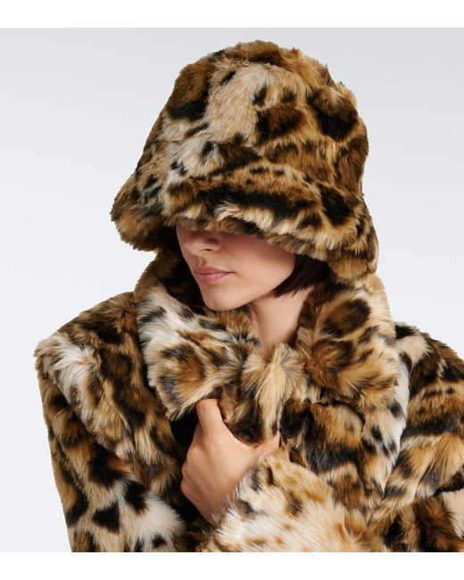 Etro Natural Leopard-Print Bucket Hat
