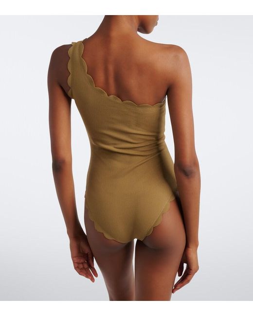 Marysia Swim Green Santa Barbara One-Shoulder Swimsuit