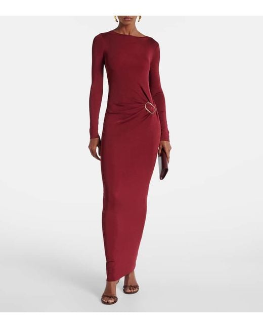 Roland Mouret Gathered Jersey Maxi Dress