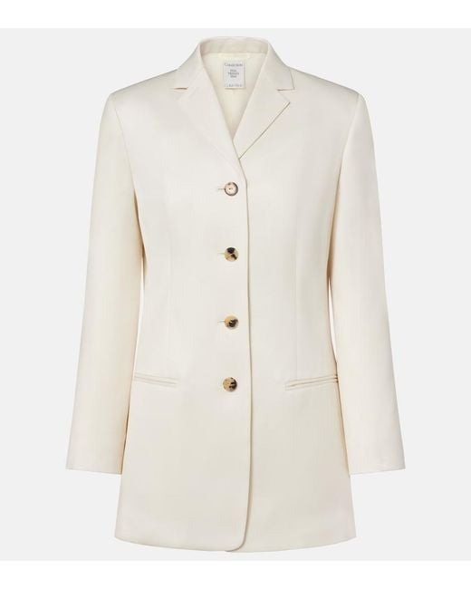 Calvin Klein Natural Adrian Wool And Silk Blazer