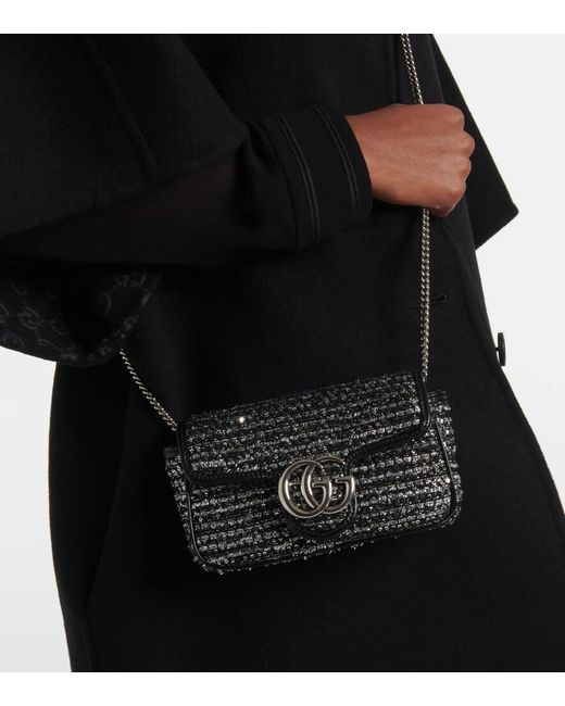 Borsa A Spalla Gg Marmont Mini di Gucci in Black