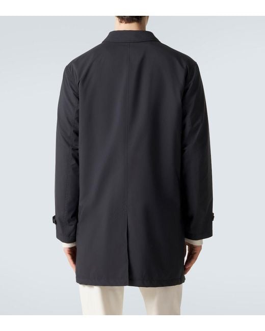 Brioni Blue Technical Car Coat for men