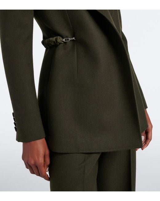 Gabriela Hearst Black Epona Chain-Detail Virgin Wool Blazer