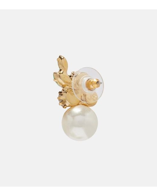 Jennifer Behr White Vivi Embellished Floral Earrings
