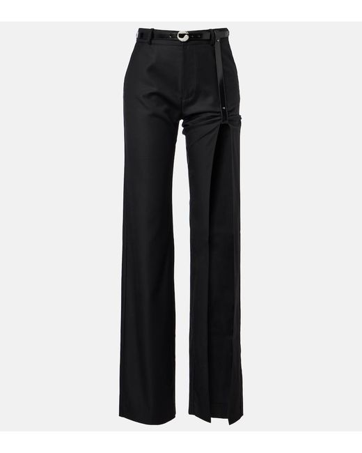 Coperni Black Suspended Belted Cutout Straight Jeans