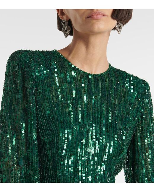 Jenny Packham Green Nymph Sequined Gown