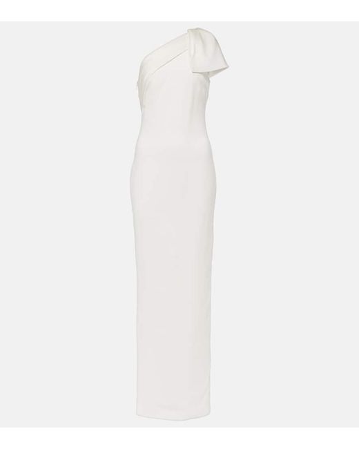 Roland Mouret White Bridal One-Shoulder-Robe aus Crepe