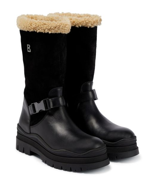 Bogner Shearling-lined Leather Boots in Black | Lyst
