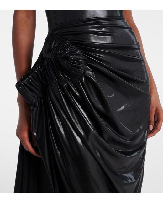Maticevski Black Lexicon Draped Gathered Gown