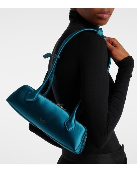 Alaïa Blue Le Teckel Small Satin Shoulder Bag