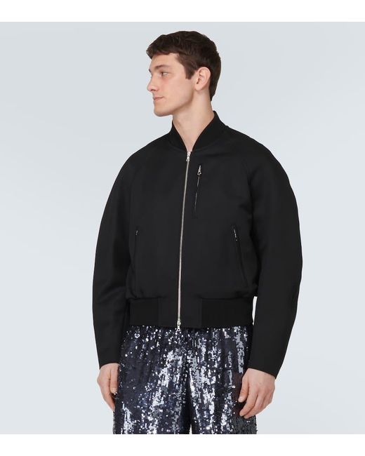 Bomber con zip di Dries Van Noten in Black da Uomo