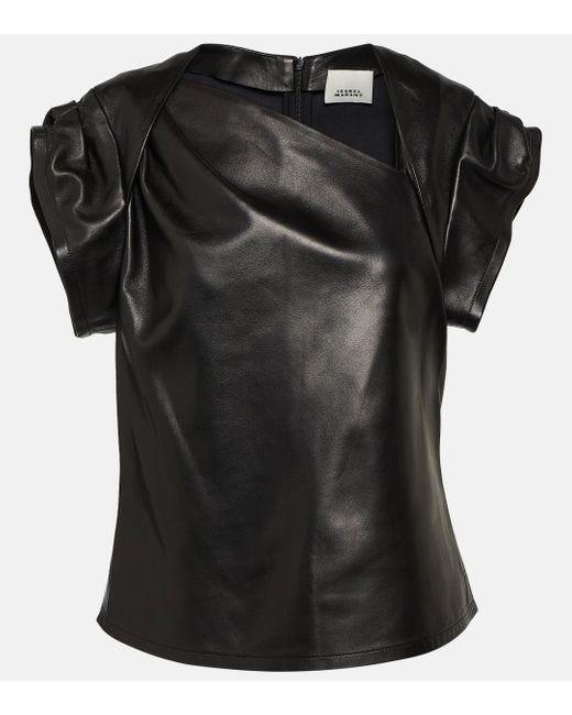 Isabel Marant Black Ebara Leather Top