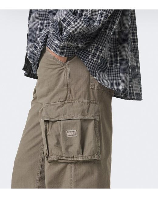 ERL Gray Cotton Seersucker Cargo Pants for men
