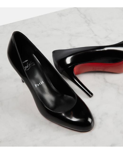 Christian Louboutin Black Pumppie 85 Patent Leather Pumps