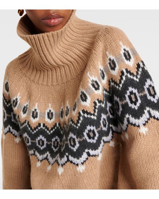 Khaite Brown Fair Isle Amaris Sweater