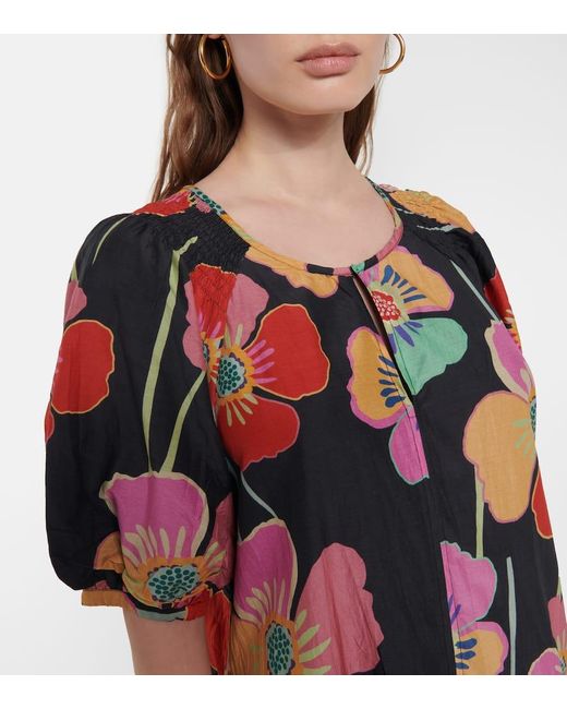 Vestido Corto Rachel Floral Velvet de color Multicolor