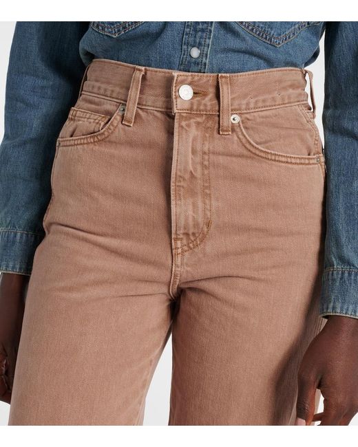 Veronica Beard Pink Taylor Wide-Leg Jeans
