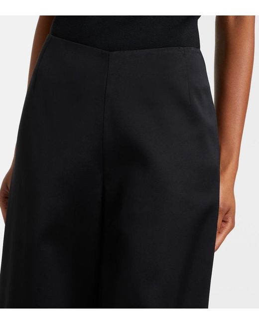 Totême Blue Satin Flared Pants