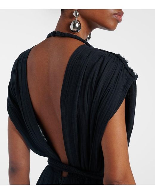Isabel Marant Blue Joya Cutout Cotton Maxi Dress