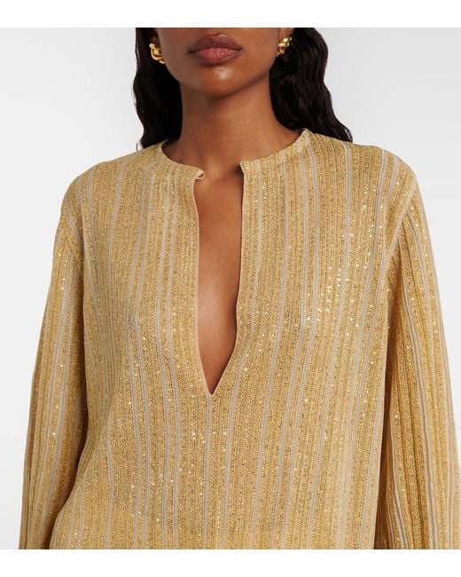 Missoni Natural Cutout Lame Blouse
